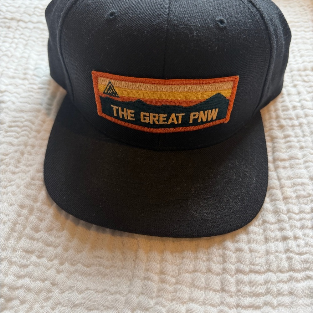 The Great PNW Black Patch Snapback Hat
